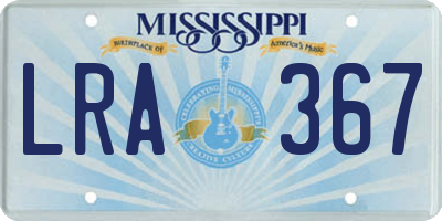 MS license plate LRA367