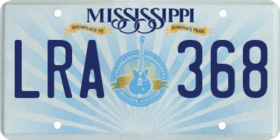 MS license plate LRA368