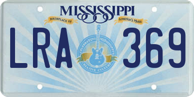 MS license plate LRA369