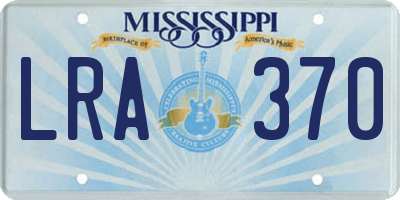 MS license plate LRA370