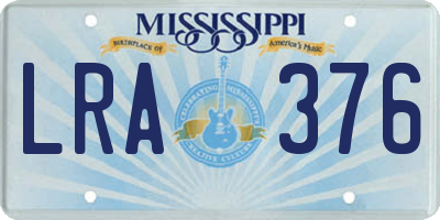 MS license plate LRA376