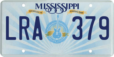 MS license plate LRA379