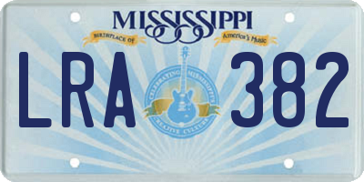 MS license plate LRA382