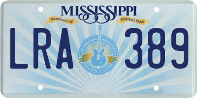 MS license plate LRA389