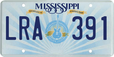 MS license plate LRA391