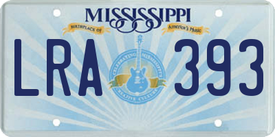 MS license plate LRA393