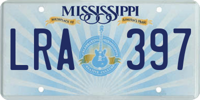 MS license plate LRA397
