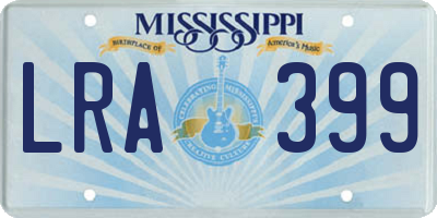 MS license plate LRA399