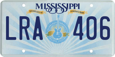 MS license plate LRA406