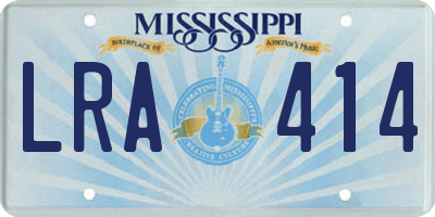 MS license plate LRA414