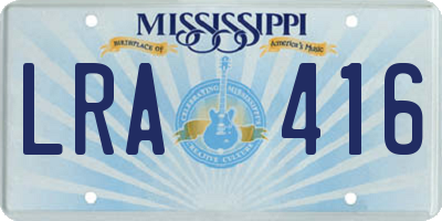 MS license plate LRA416