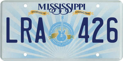 MS license plate LRA426