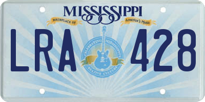 MS license plate LRA428