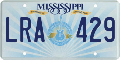MS license plate LRA429