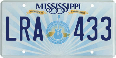 MS license plate LRA433