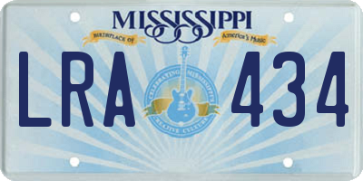 MS license plate LRA434