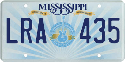 MS license plate LRA435