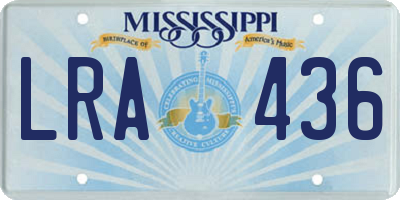 MS license plate LRA436