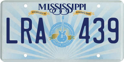 MS license plate LRA439