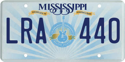 MS license plate LRA440