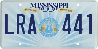 MS license plate LRA441