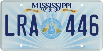MS license plate LRA446