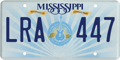 MS license plate LRA447