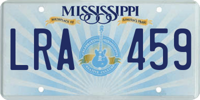 MS license plate LRA459