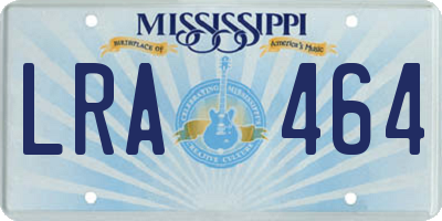 MS license plate LRA464