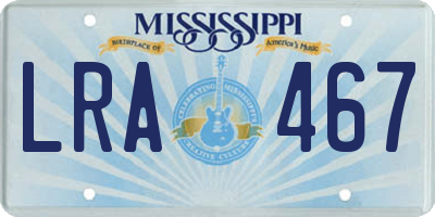 MS license plate LRA467