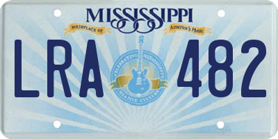 MS license plate LRA482