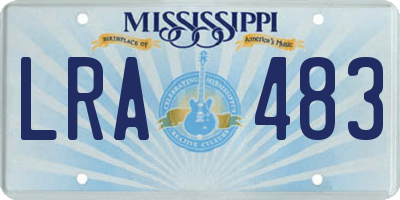 MS license plate LRA483