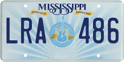 MS license plate LRA486