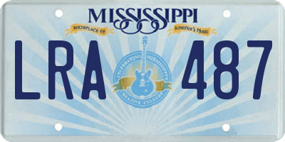 MS license plate LRA487