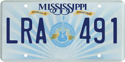 MS license plate LRA491