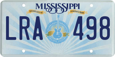 MS license plate LRA498