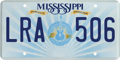 MS license plate LRA506