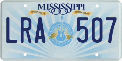MS license plate LRA507