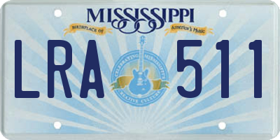 MS license plate LRA511