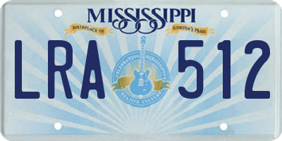 MS license plate LRA512