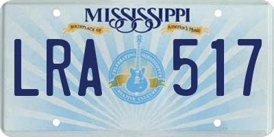MS license plate LRA517