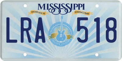 MS license plate LRA518
