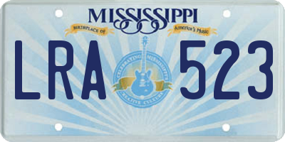 MS license plate LRA523