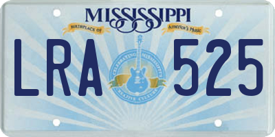 MS license plate LRA525