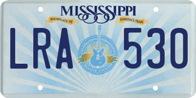 MS license plate LRA530