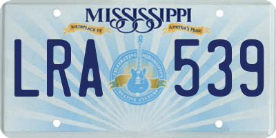MS license plate LRA539