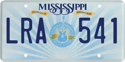 MS license plate LRA541