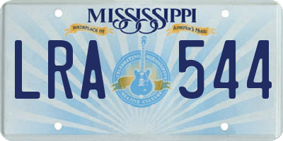 MS license plate LRA544