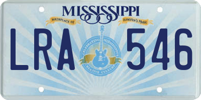MS license plate LRA546