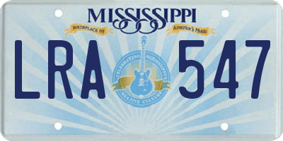 MS license plate LRA547